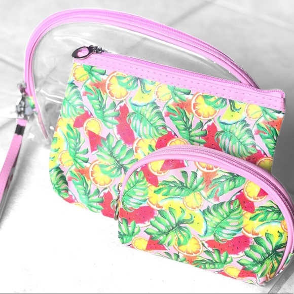 New! Cosmetic Tropical Fruits Travel Make up Essentials Bags - Picture 3 of 4